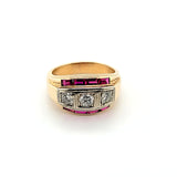 Shimmering Ruby and Diamond Vintage Men's Ring in 14K Gold  Peter's Vaults