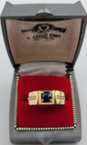 Sleek Mens Sapphire and Diamond Wedding Ring in 14K Gold  Peter's Vaults