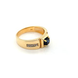 Sleek Mens Sapphire and Diamond Wedding Ring in 14K Gold  Peter's Vaults