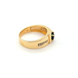 Sleek Mens Sapphire and Diamond Wedding Ring in 14K Gold  Peter's Vaults