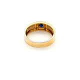 Sleek Mens Sapphire and Diamond Wedding Ring in 14K Gold  Peter's Vaults