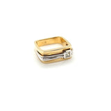 Sleek Vintage Mens Modern Design Diamond Ring in Two Tone 18K Gold  Peter's Vaults