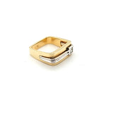 Sleek Vintage Mens Modern Design Diamond Ring in Two Tone 18K Gold  Peter's Vaults