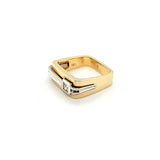 Sleek Vintage Mens Modern Design Diamond Ring in Two Tone 18K Gold  Peter's Vaults