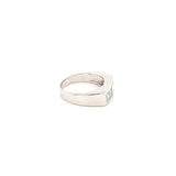 Sleek aModern Diamond Ring for Men with Princess Cuts and Baguettes in 18K White Gold | Peters Vaults