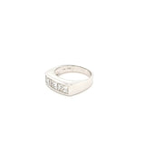 Sleek aModern Diamond Ring for Men with Princess Cuts and Baguettes in 18K White Gold | Peters Vaults