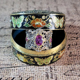 Striking Pink Sapphire and Diamond Filigree Band Handcrafted in Italy in 18K Gold  Peters Vaults