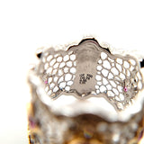 Striking Pink Sapphire and Diamond Filigree Band Handcrafted in Italy in 18K Gold  Peters Vaults