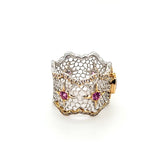 Striking Pink Sapphire and Diamond Filigree Band Handcrafted in Italy in 18K Gold  Peters Vaults