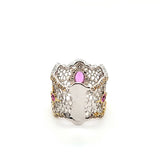 Striking Pink Sapphire and Diamond Filigree Band Handcrafted in Italy in 18K Gold  Peters Vaults