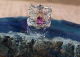 Striking Pink Sapphire and Diamond Filigree Band Handcrafted in Italy in 18K Gold  Peters Vaults