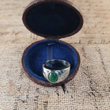 Super Rare Vintage Men's Ring with an Exquisite Green Emerald in Platinum | Peter's Vaults