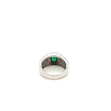 Super Rare Vintage Men's Ring with an Exquisite Green Emerald in Platinum | Peter's Vaults