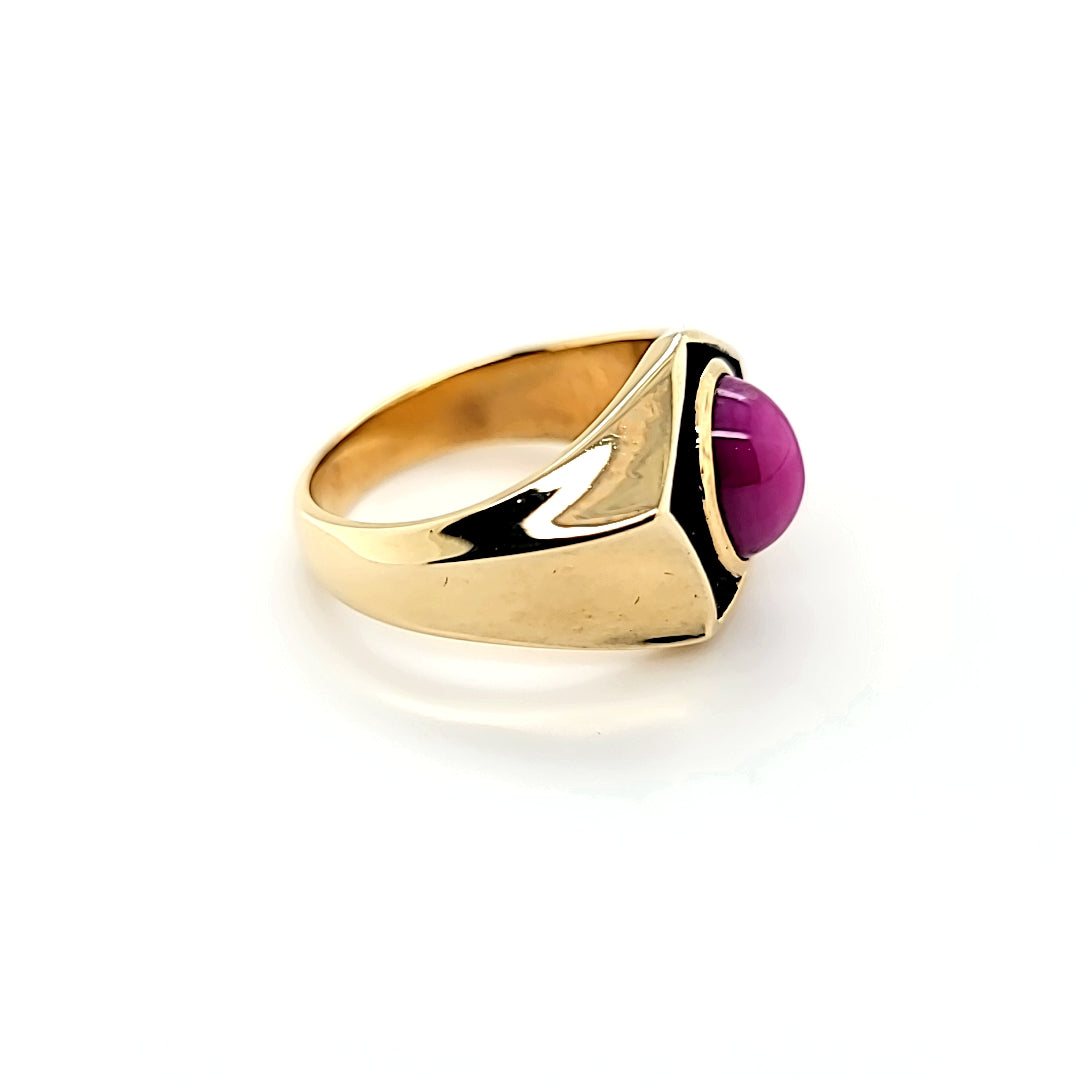 5.12 Carat Natural Pink Star Ruby & Diamond 18k Gold Ring (Size 8) –  TimelessJewells