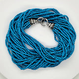 Ultra Rare Striking Vintage Multi Strand Turquoise Necklace with Gorgeous Sterling Silver Clasp  Peter's Vaults