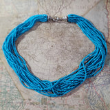 Ultra Rare Striking Vintage Multi Strand Turquoise Necklace with Gorgeous Sterling Silver Clasp  Peter's Vaults