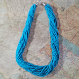Ultra Rare Striking Vintage Multi Strand Turquoise Necklace with Gorgeous Sterling Silver Clasp  Peter's Vaults