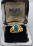 Ultra Rare Vintage Turquoise Men's Nugget Ring in 18K Gold | Peter's Vaults