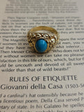 Ultra Rare Vintage Turquoise Men's Nugget Ring in 18K Gold