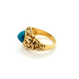 Ultra Rare Vintage Turquoise Men's Nugget Ring in 18K Gold | Peter's Vaults