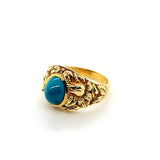 Ultra Rare Vintage Turquoise Men's Nugget Ring in 18K Gold | Peter's Vaults