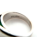 Super Rare Vintage Men's Pinky Ring with an Exquisite Green Emerald in 14K White Gold | Peter's Vaults