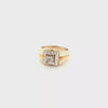 Mens Vintage Lite Chocolate Diamond Solitaire Ring in 14K Two Tone Gold | Peter's Vaults