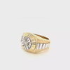 Spectacular Rolex Design Two-Tone Diamond Ring in 14K Gold Peter's Vaults 