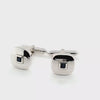 Shimmering Modern Design Elegant Sapphire Cufflinks in 14K White Gold  Peter's Vaults