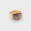 Shimmering Ruby and Diamond Vintage Men's Ring in 14K Gold  Peter's Vaults