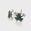 Extravagant Green Tsavorite & Rhodolite Garnet and Diamond Frog Cufflinks in 18KW | Peters Vaults