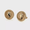 Alluring Pair of Rare Vintage Hand Crafted Roman Bust Diamond Cufflinks in 14K Gold | Peter's Vaults