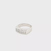 Sleek aModern Diamond Ring for Men with Princess Cuts and Baguettes in 18K White Gold | Peters Vaults