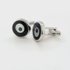 Modern Design Hand-Crafted Onyx & Mother of  Pearl Cufflinks in Sterling Silver | Peter's Vaults