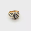 Striking One of a Kind Vintage Men's Diamond Starburst Ring in 14K Gold  Peter's Vault