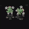 Extravagant Green Tsavorite & Rhodolite Garnet and Diamond Frog Cufflinks in 18KW | Peters Vaults