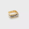 Sleek Vintage Mens Modern Design Diamond Ring in Two Tone 18K Gold  Peter's Vaults