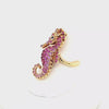 Scintillating Pink Sapphire Seahorse Pendant in Rich 18K Gold Peters Vaults-10