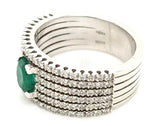 Dynamic 18K Emerald and Diamond Band - Peters Vaults
