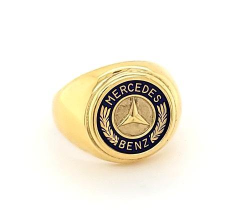 Mercedes Logo 18 Karat Gold Mercedes Ring Classic Vintage Mercedes