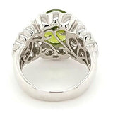 Shimmering One of a Kind Peridot Hand Crafted Ring with Morganites and Diamonds in 18K