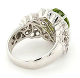 Shimmering One of a Kind Peridot Hand Crafted Ring with Morganites and Diamonds in 18K