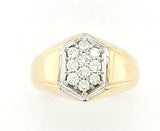 Classic Diamond Cluster Ring  for Men in 14K