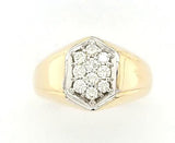 Mens 2-Tone Classic Diamond Cluster Ring in 14K - Peters Vaults