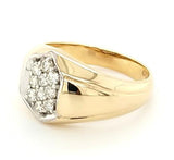 Mens 2-Tone Classic Diamond Cluster Ring in 14K - Peters Vaults