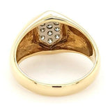 Mens 2-Tone Classic Diamond Cluster Ring in 14K - Peters Vaults