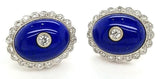 Luxurious Diamond and Lapis Lazuli Handcrafted Cufflinks in 18K