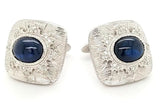 Opulent Sapphire and Diamond Vintage Cufflinks in 18KW Gold - Peters Vaults