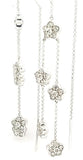 Graceful Diamond Flower Threader Earrings in 14K Gold - Peters Vaults