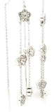 Graceful Diamond Flower Threader Earrings in 14K Gold - Peters Vaults